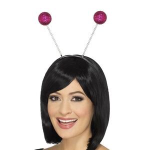 Smiffys Unisex Adult Glitter Ball Bopper Headband / Pink